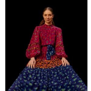 Farm Rio Mixed Leopard Pop Maxi Dress